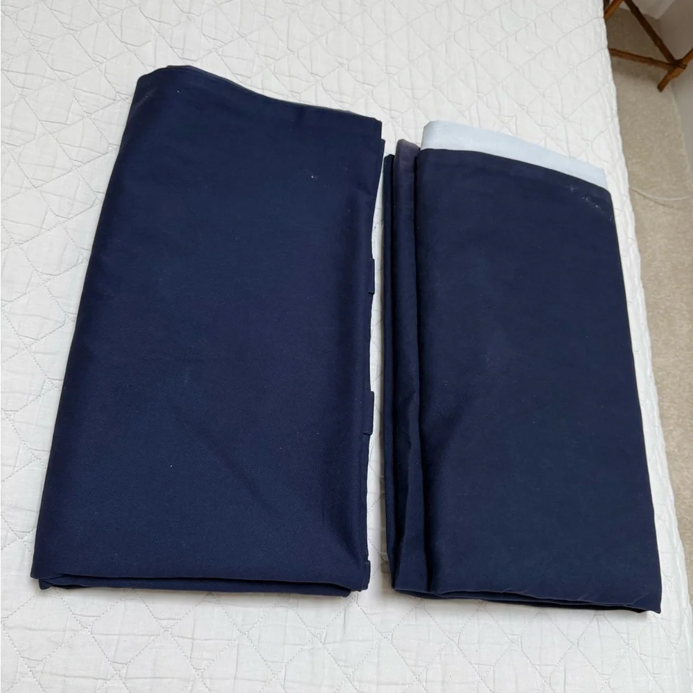 Pottery Barn Kids Quincy Navy Blackout Curtain Panels 44x96 Set of 2